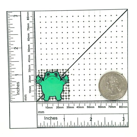 ⭐Enamel Pin Punk Frog Giving The Finger Broch GreenAnimal alloy Badge New Oz⭐ - Picture 6 of 6
